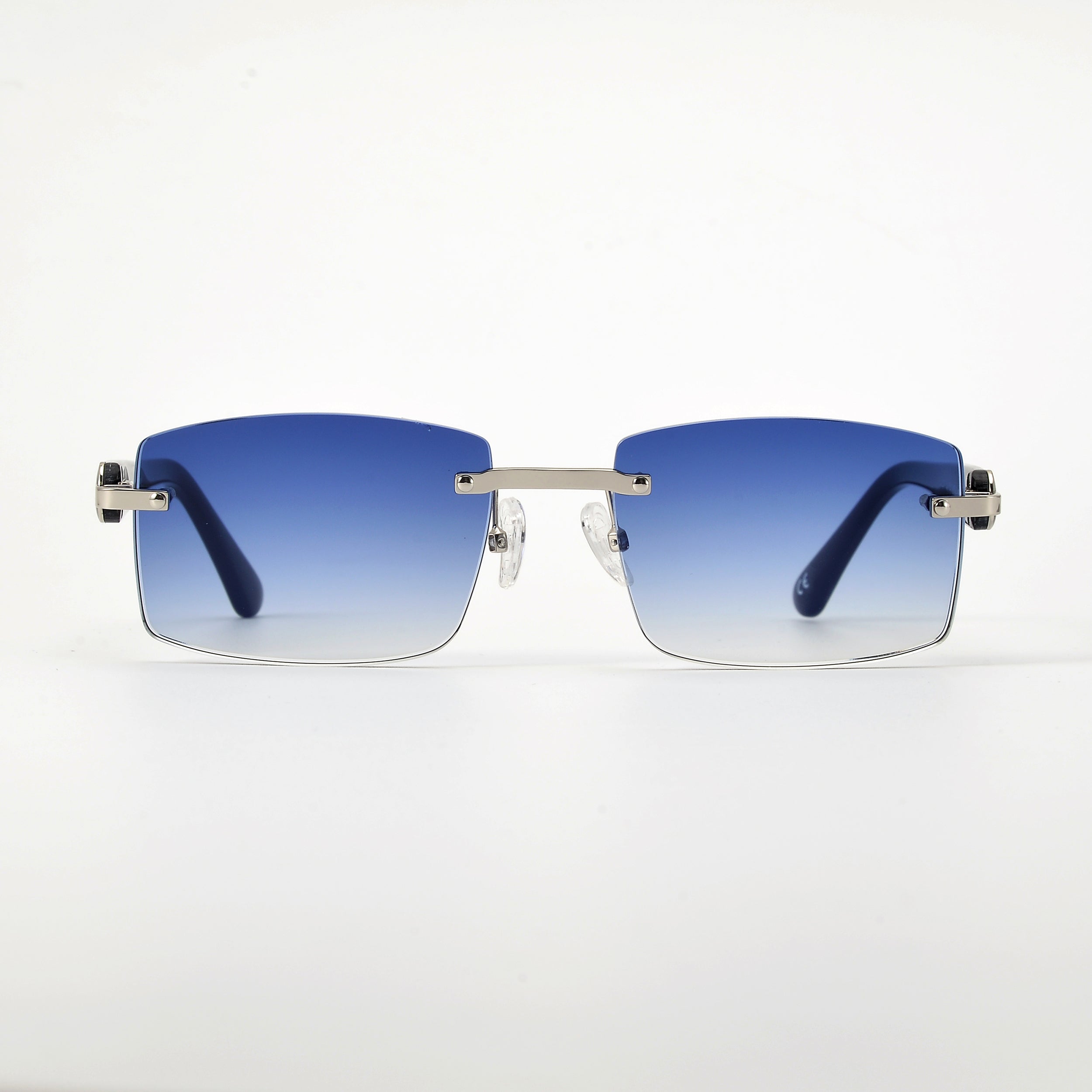 LL004 Schwarz/Silber | Royal Blau Verlauf | Rechteck High Gloss
