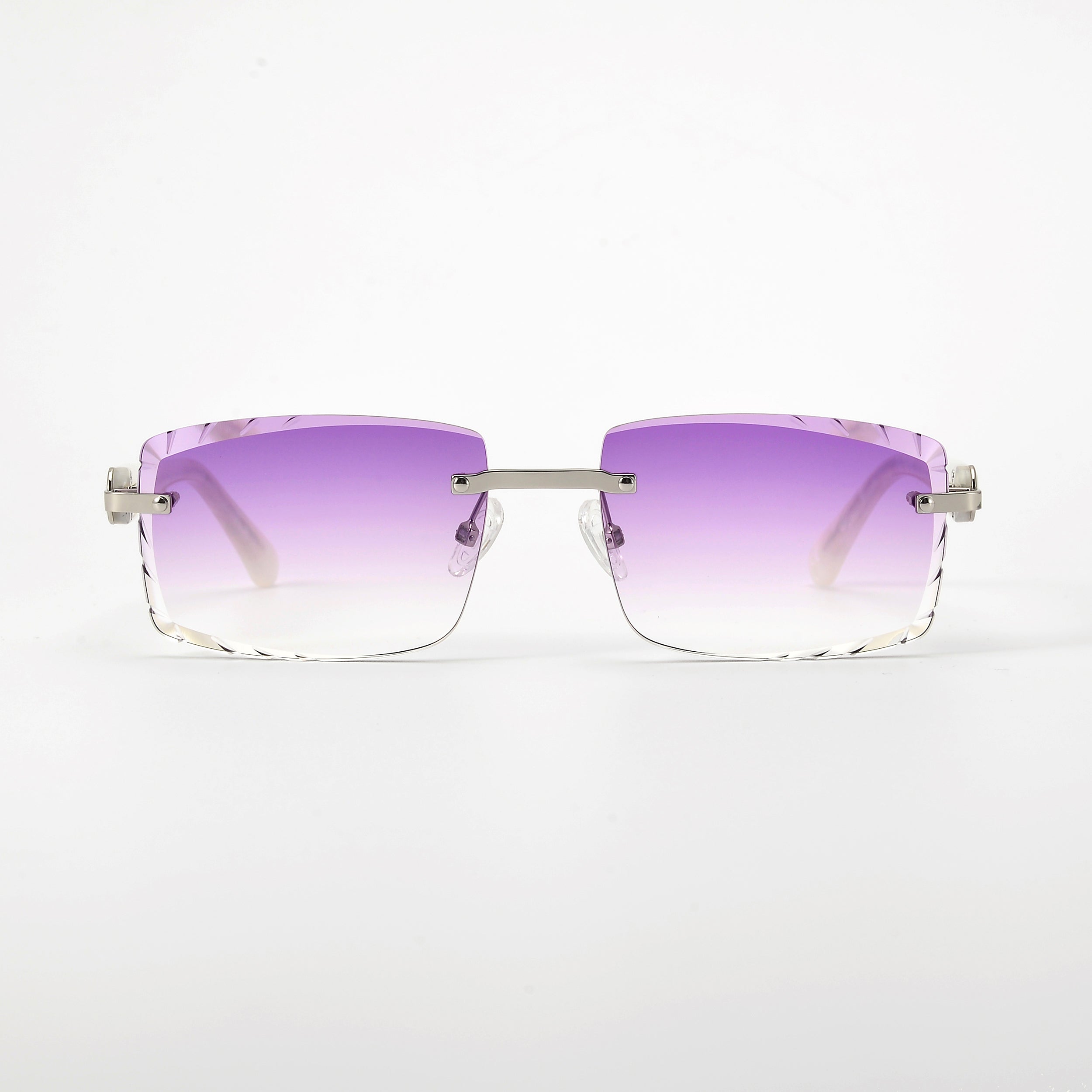 LL004 Pearl/Silber | Lila Verlauf | Rechteck Diamond Cut