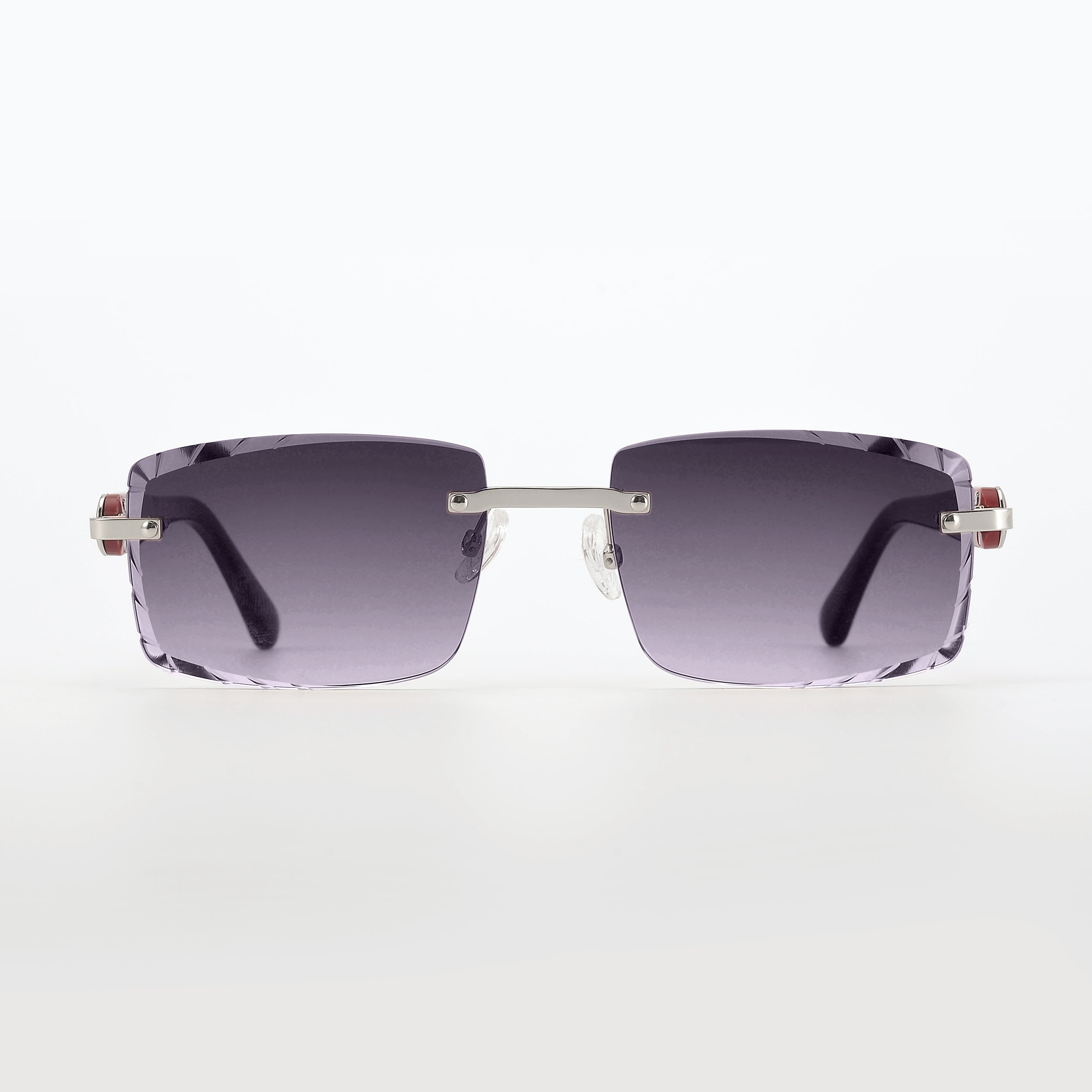 LL004 Rot/Silber | Grau Verlauf | Rechteck Diamond Cut