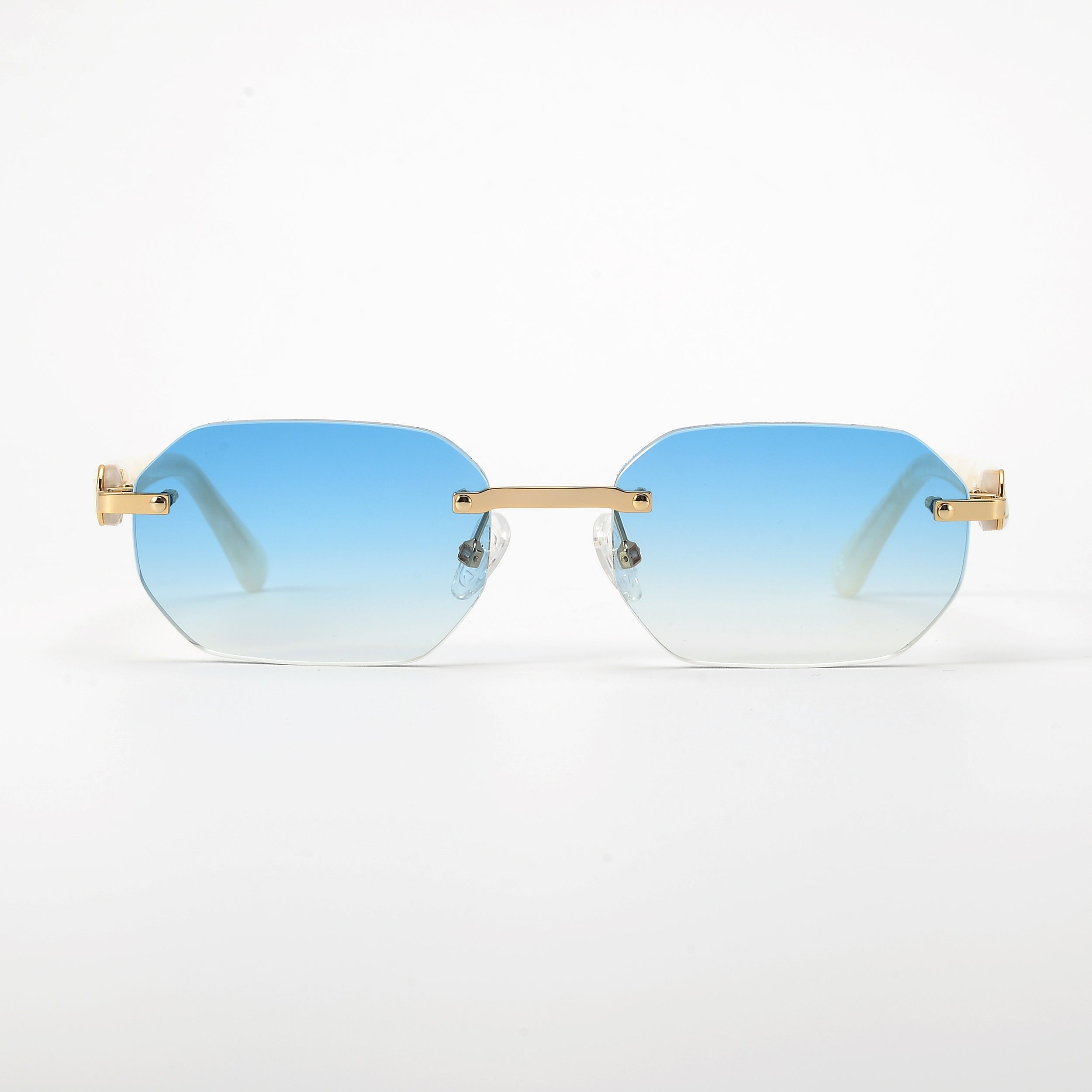 LL004 Pearl/Gold | SkyBlue Verlauf | Achteck High Gloss
