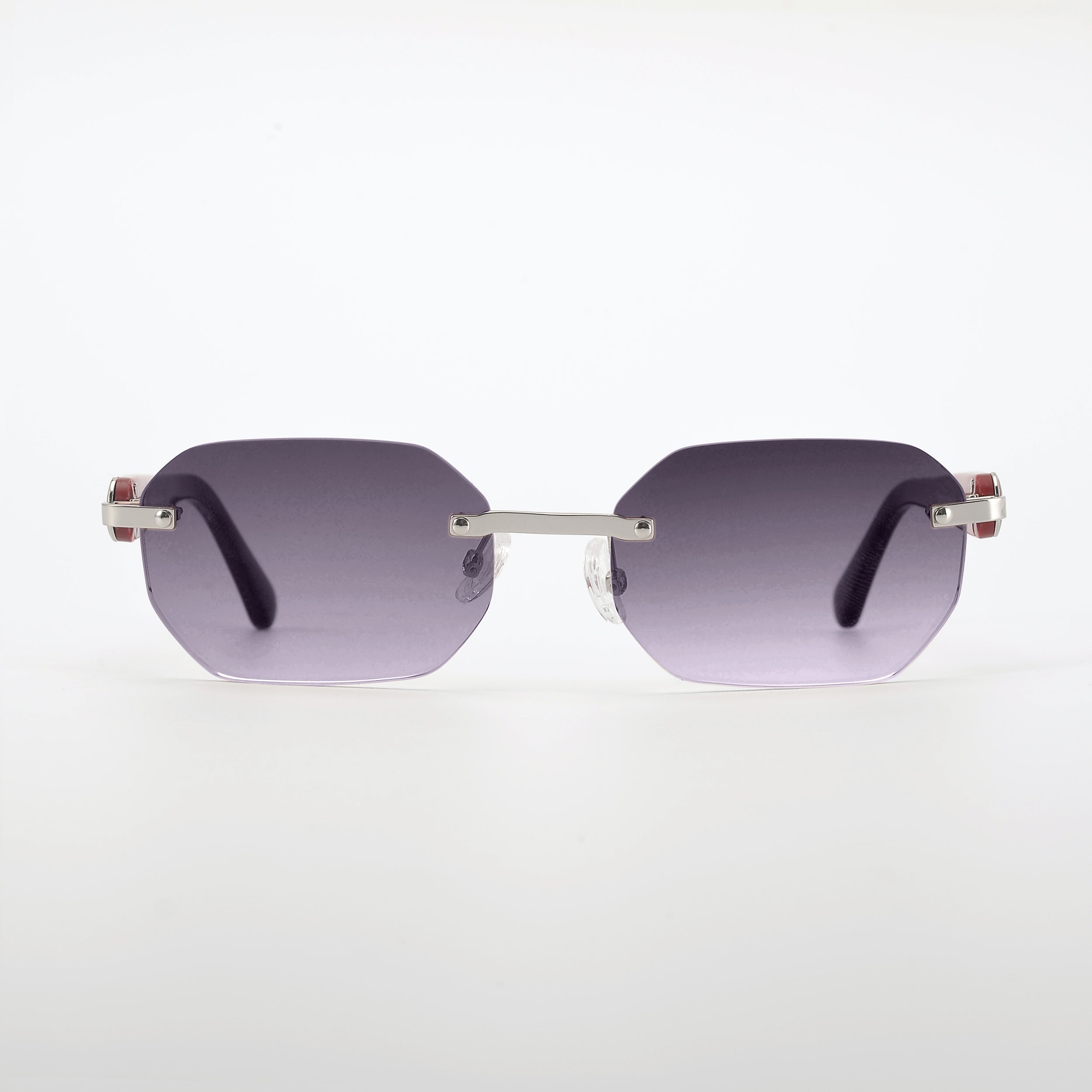 LL004 Rot/Silber | Grau Verlauf | Achteck High Gloss