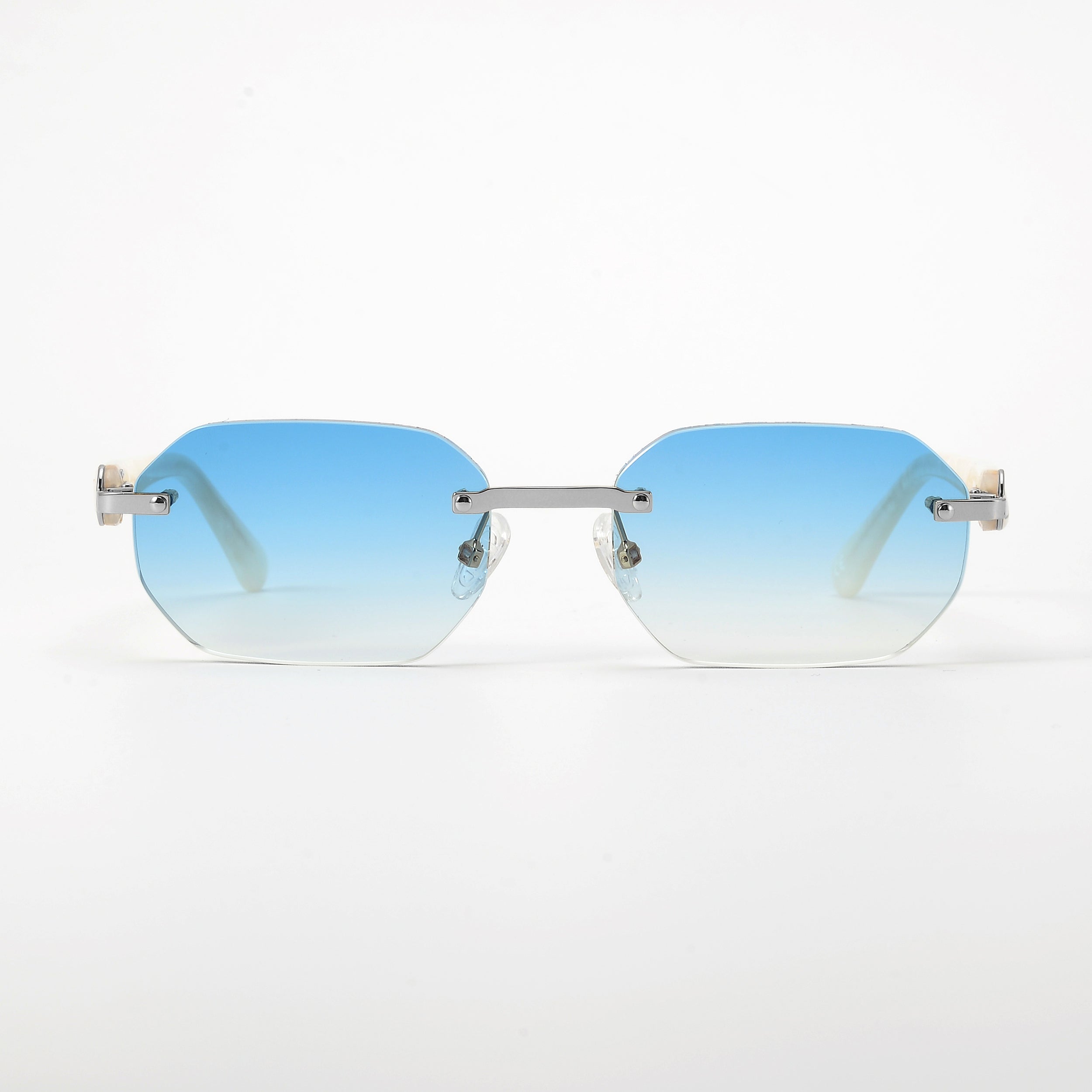 LL004 Pearl/Silber | SkyBlue Verlauf | Achteck High Gloss