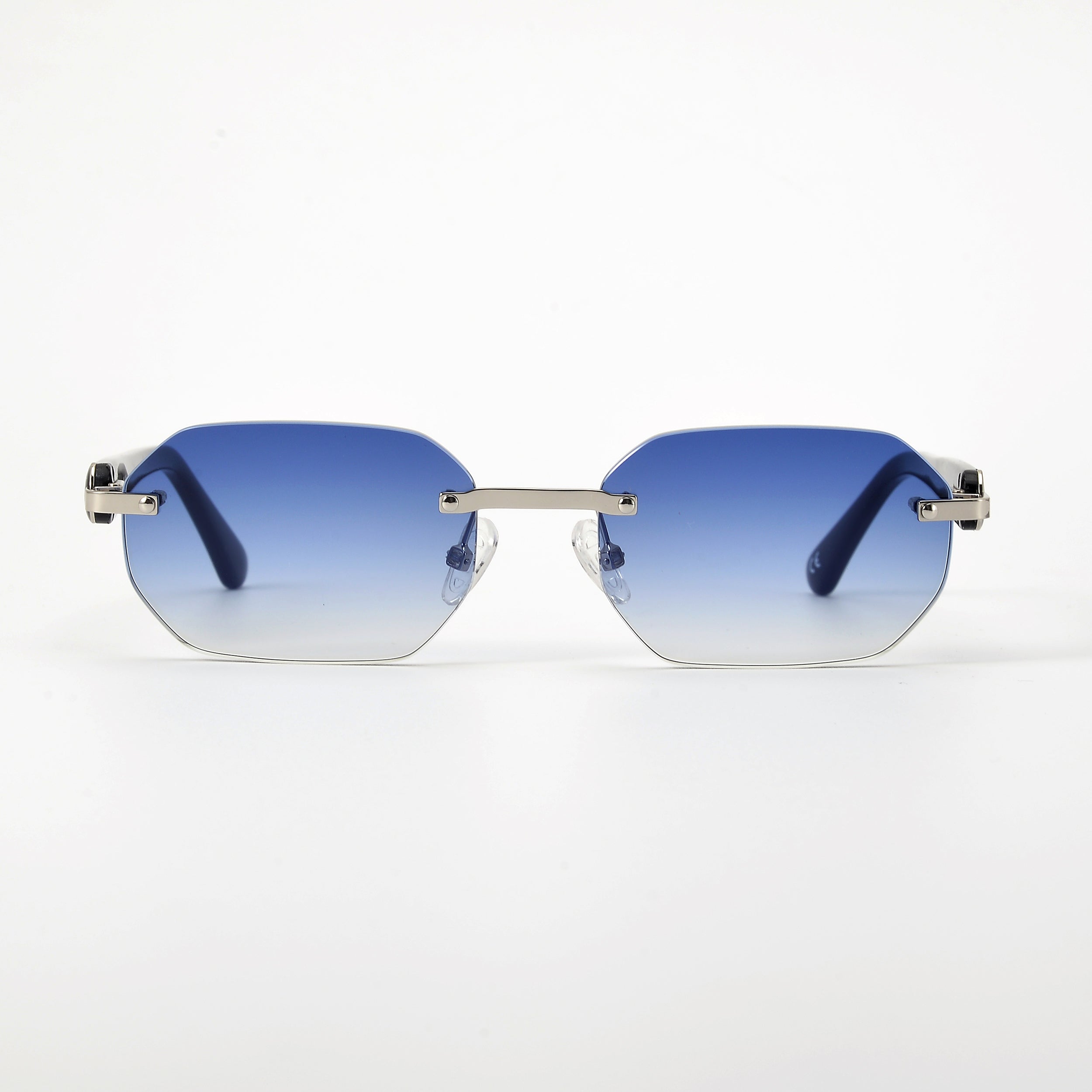 LL004 Schwarz/Silber | Royal Blau Verlauf | Achteck High Gloss