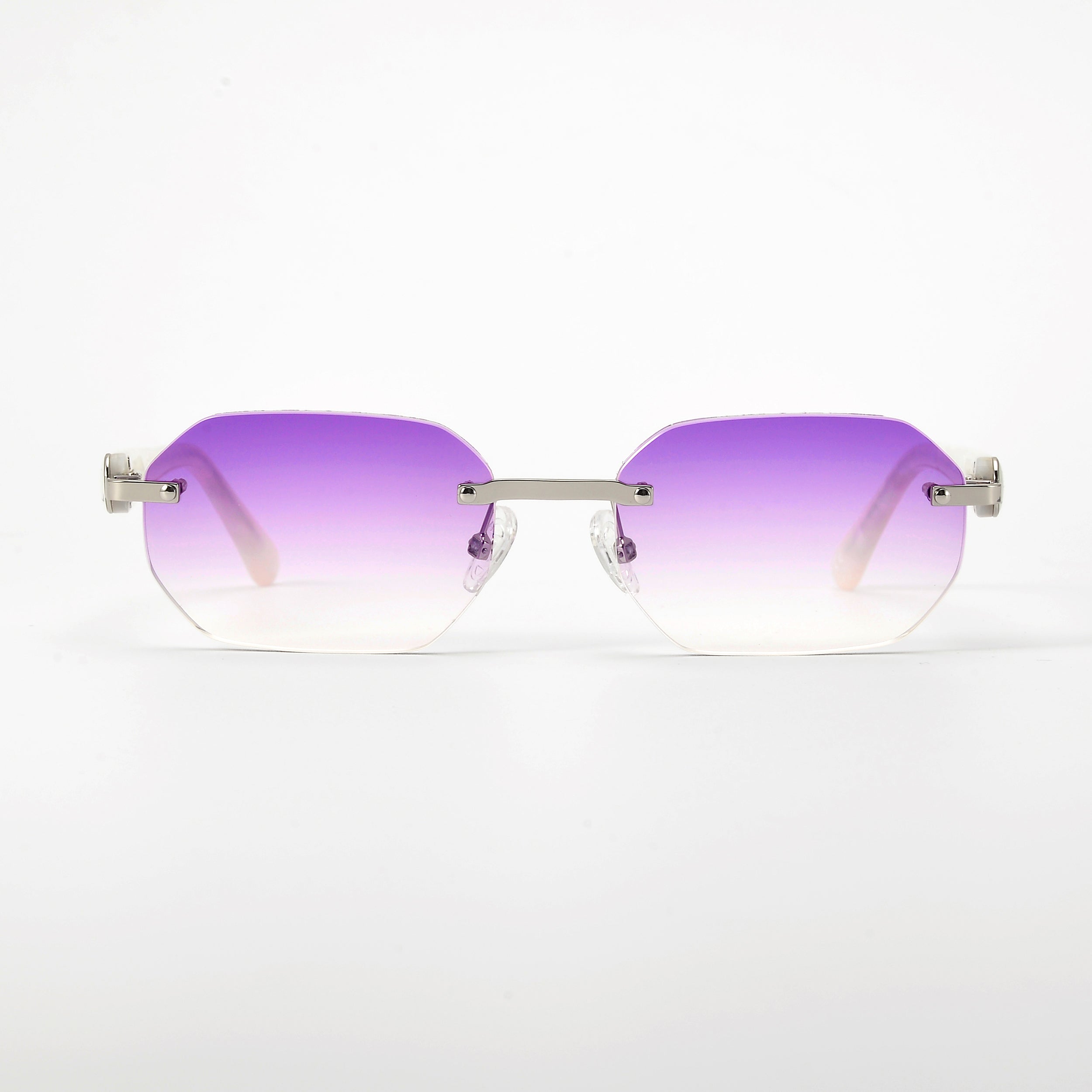 LL004 Pearl/Silber | Lila Verlauf | Achteck High Gloss