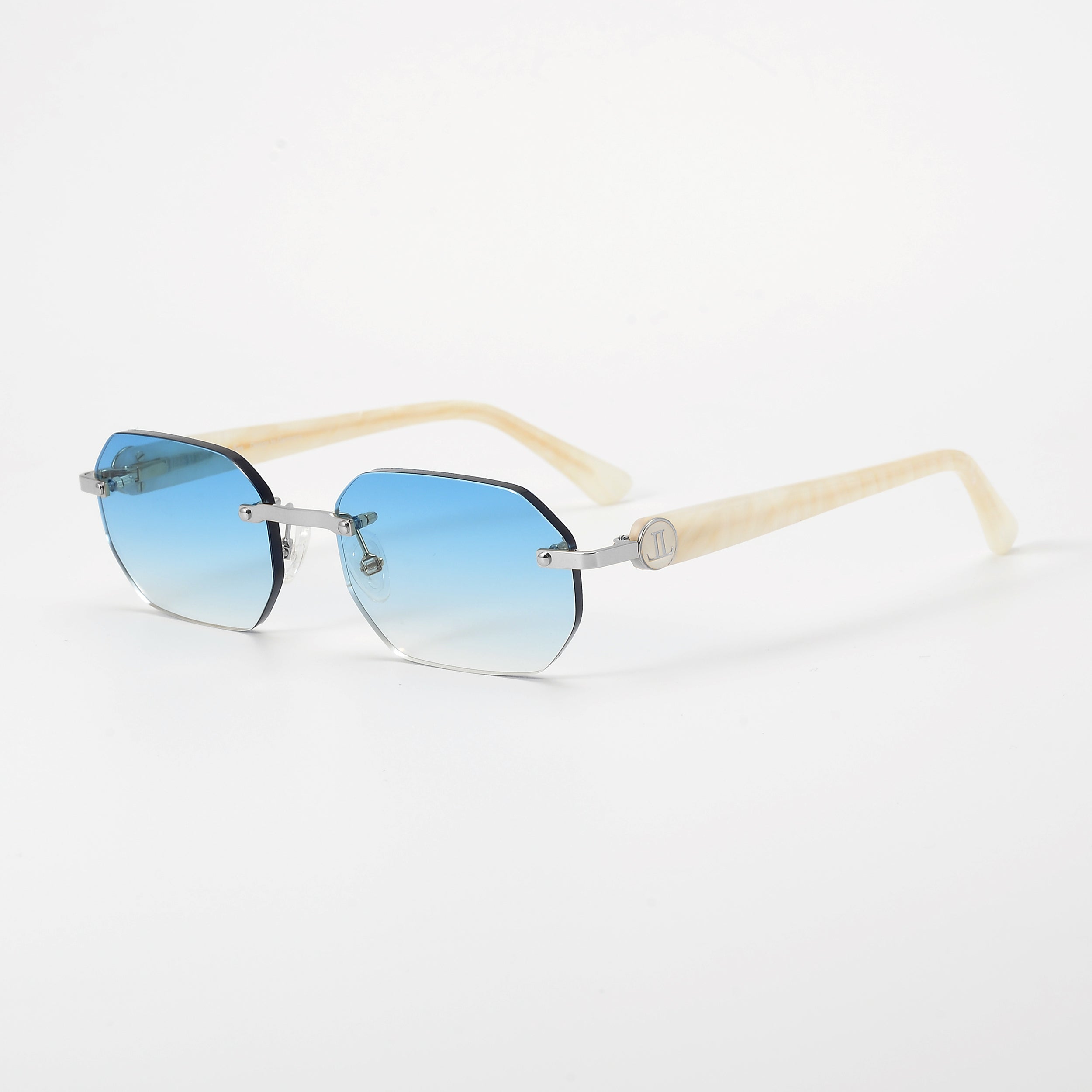 LL004 Pearl/Silber | SkyBlue Verlauf | Achteck High Gloss