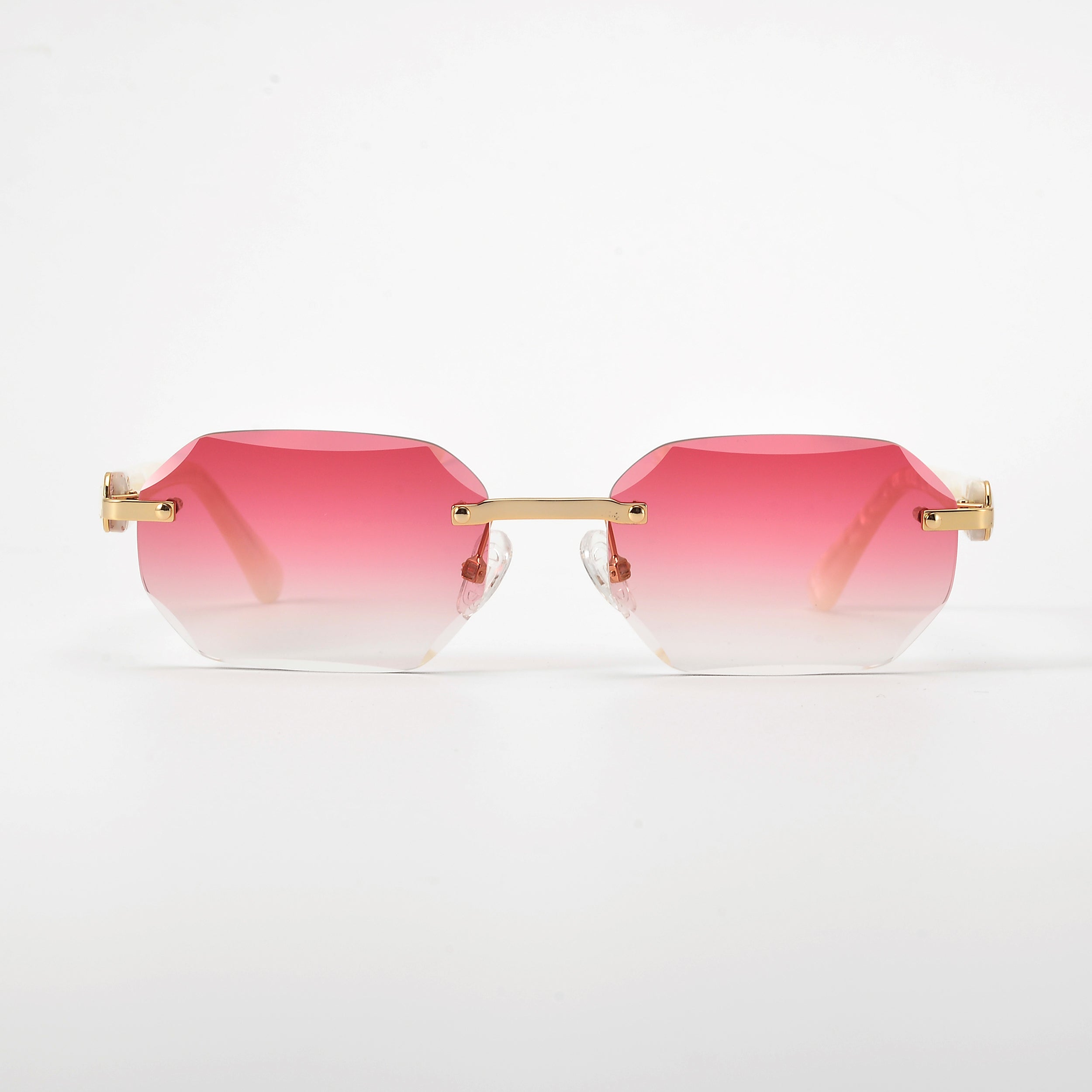 LL004 Pearl/Gold | Rot Verlauf | Achteck Schmuckfacette