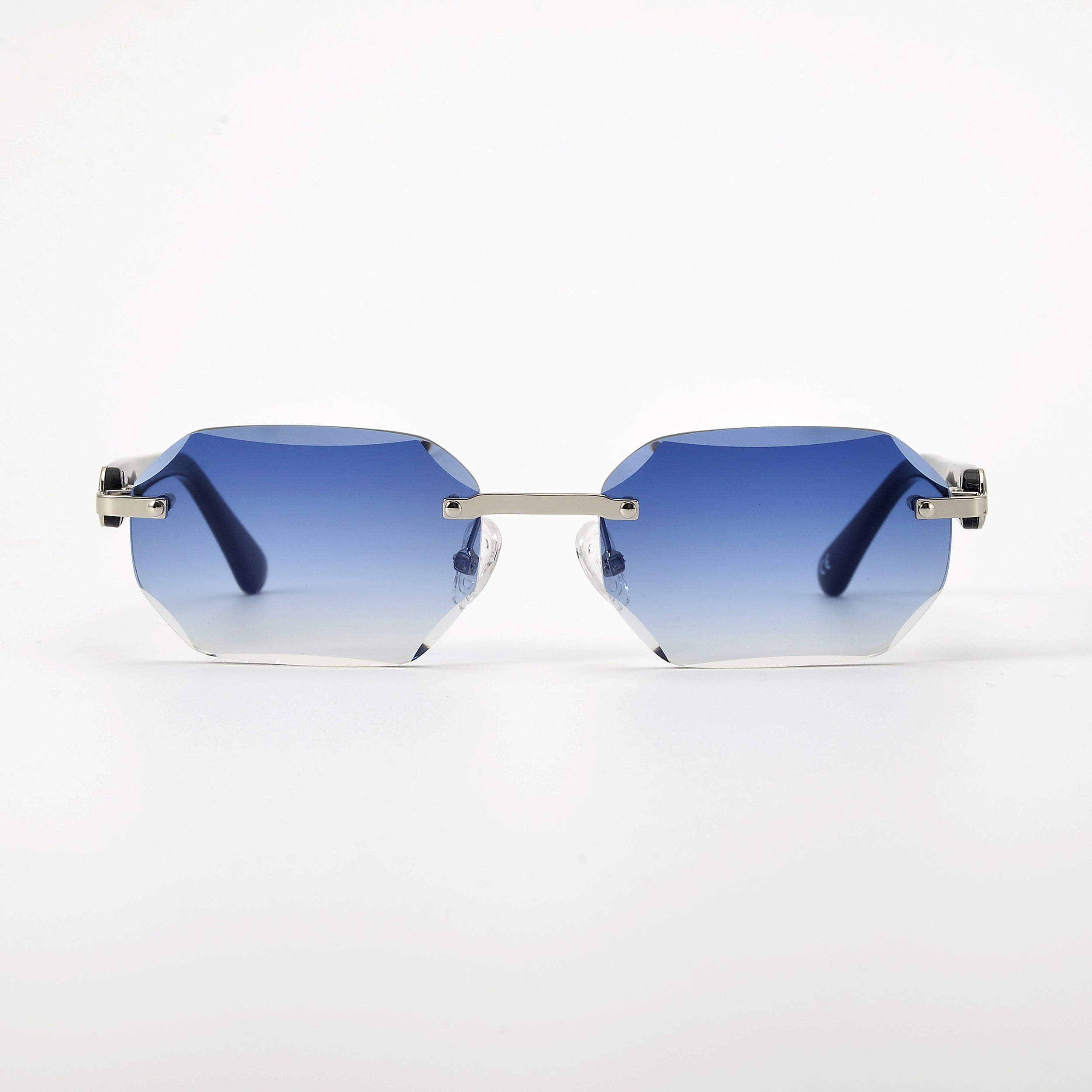 LL004 Schwarz/Silber | Royal Blau Verlauf | Achteck Schmuckfacette