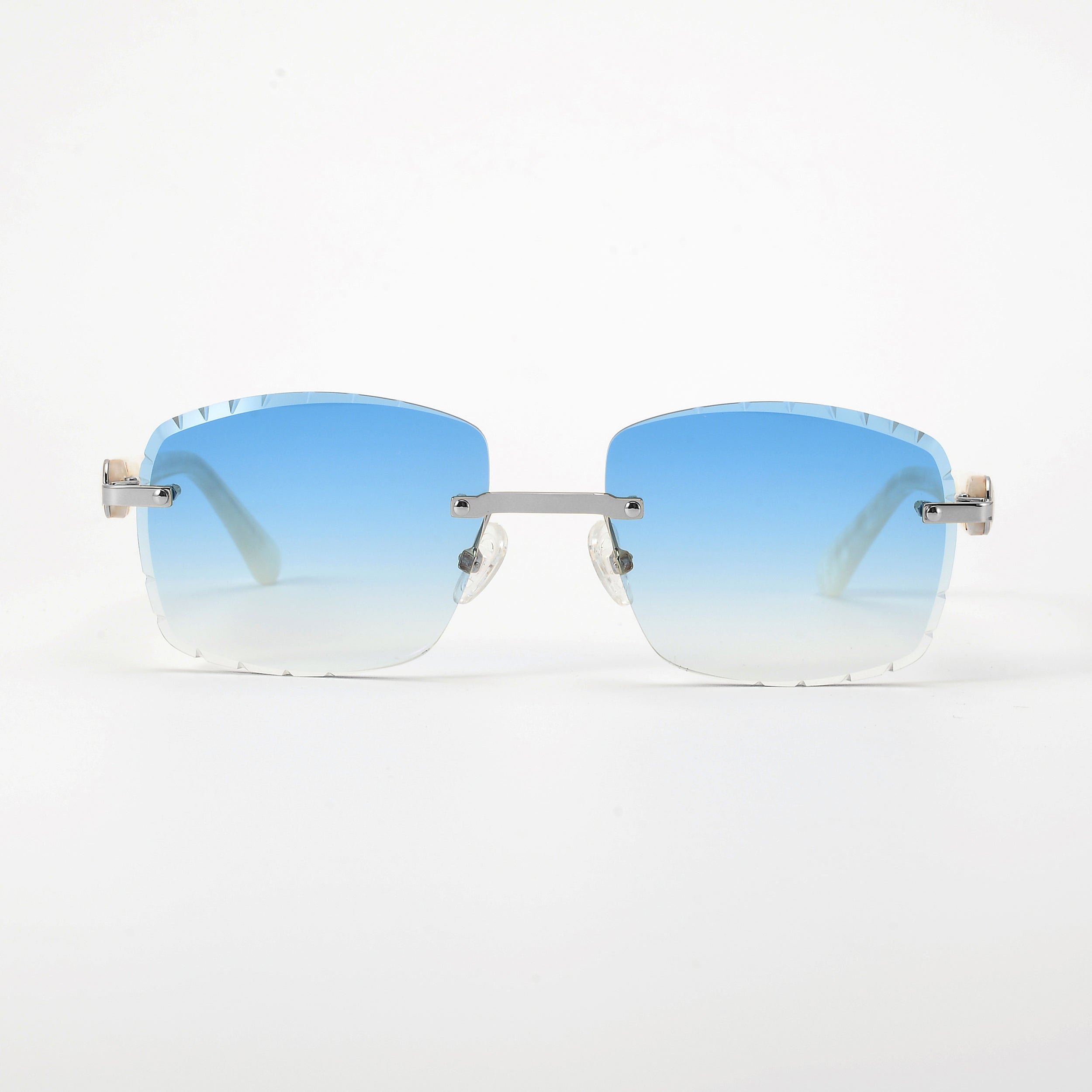 LL004 Pearl/Silber | SkyBlue Verlauf | Pop Smoke Diamond Cut