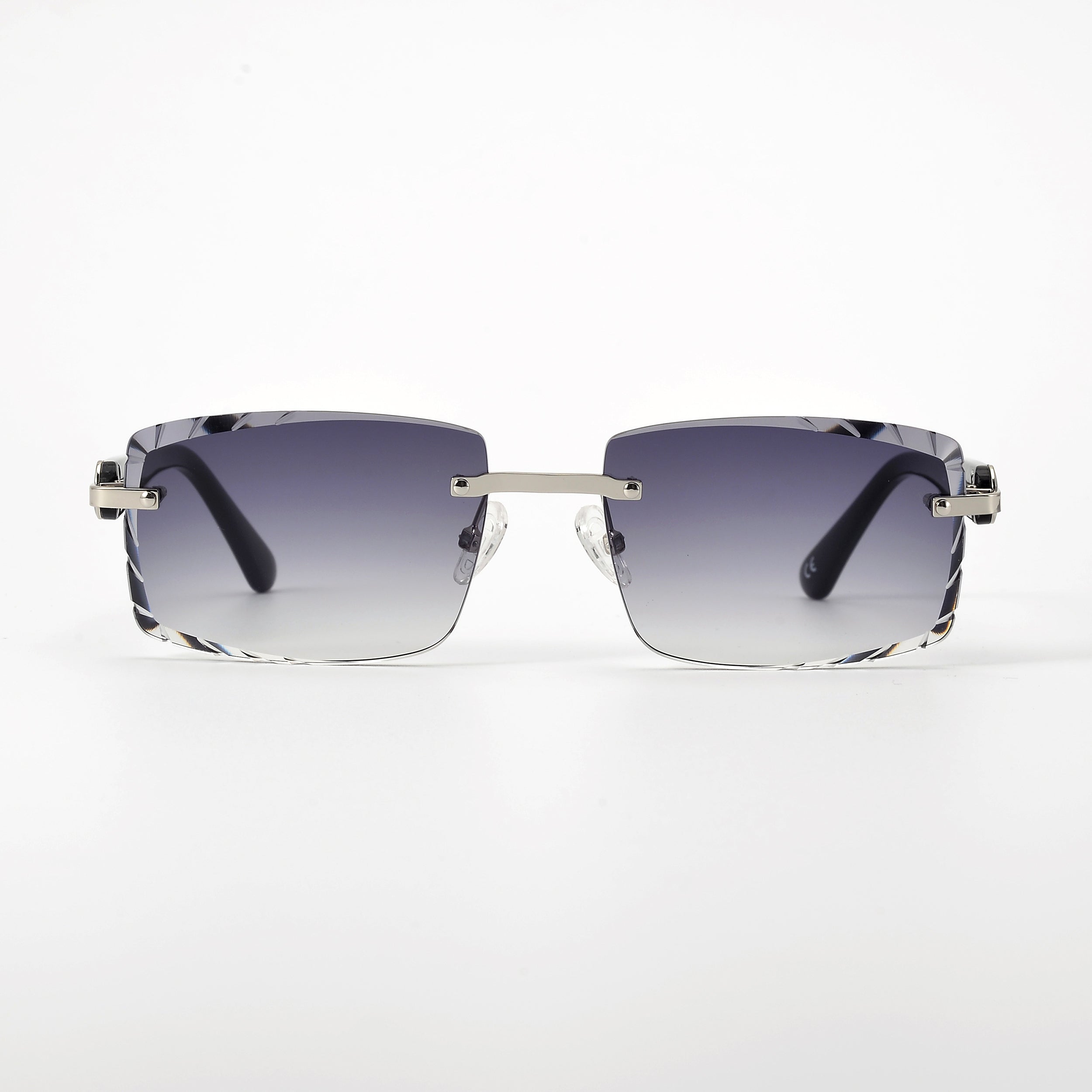 LL004 Schwarz/Silber | Grau Verlauf | Rechteck Diamond Cut