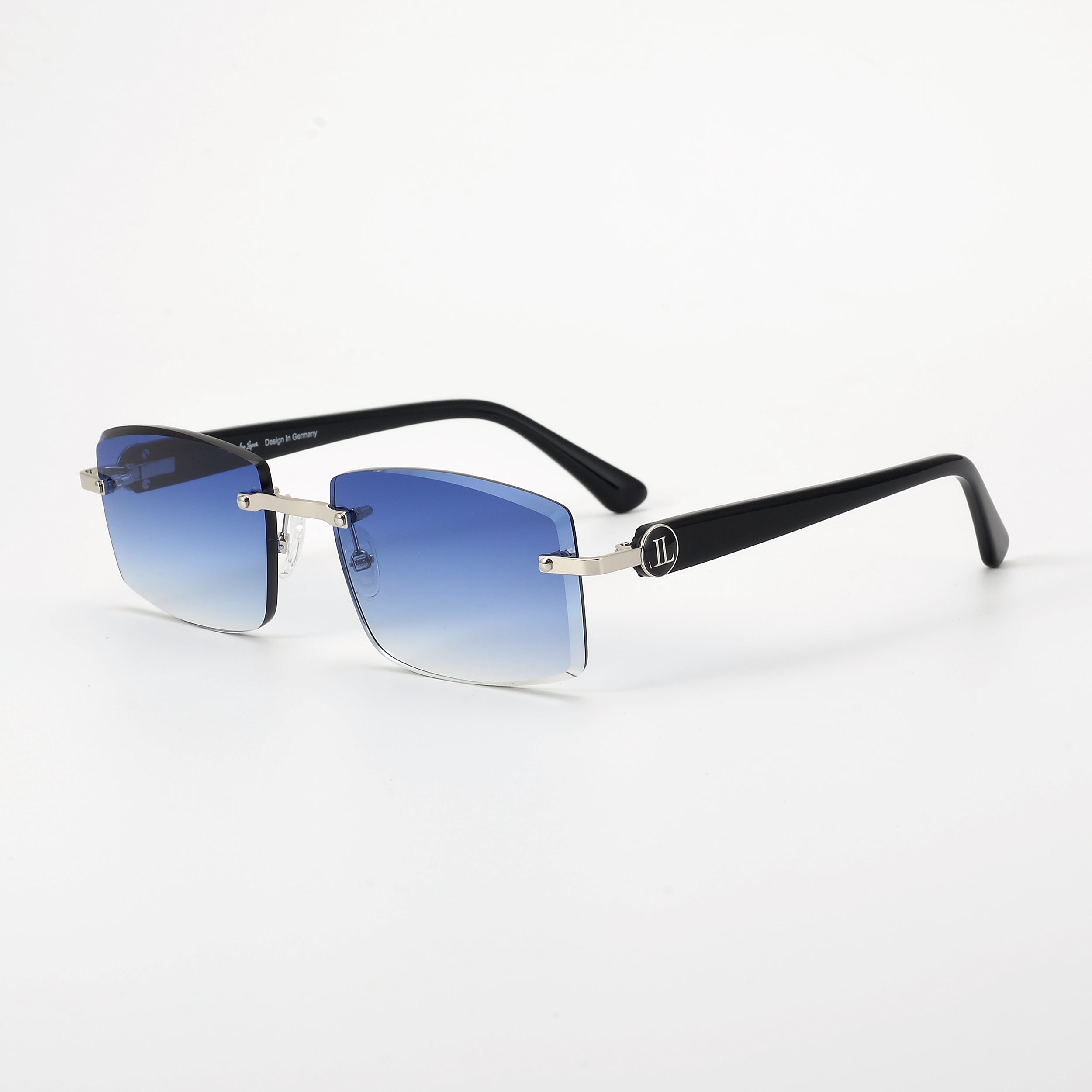 LL004 Schwarz/Silber | Royal Blau Verlauf | Rechteck Schmuckfacette