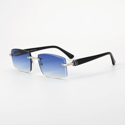 LL004 Schwarz/Silber | Royal Blau Verlauf | Rechteck Schmuckfacette