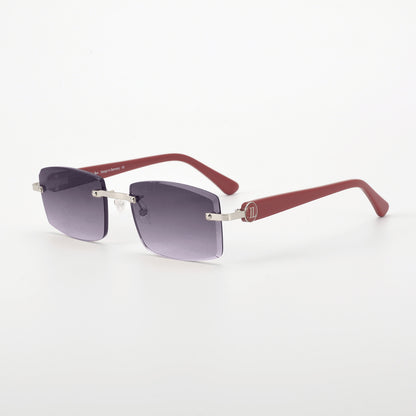 LL004 Rot/Silber | Grau Verlauf | Rechteck Schmuckfacette