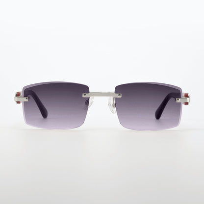 LL004 Rot/Silber | Grau Verlauf | Rechteck Schmuckfacette