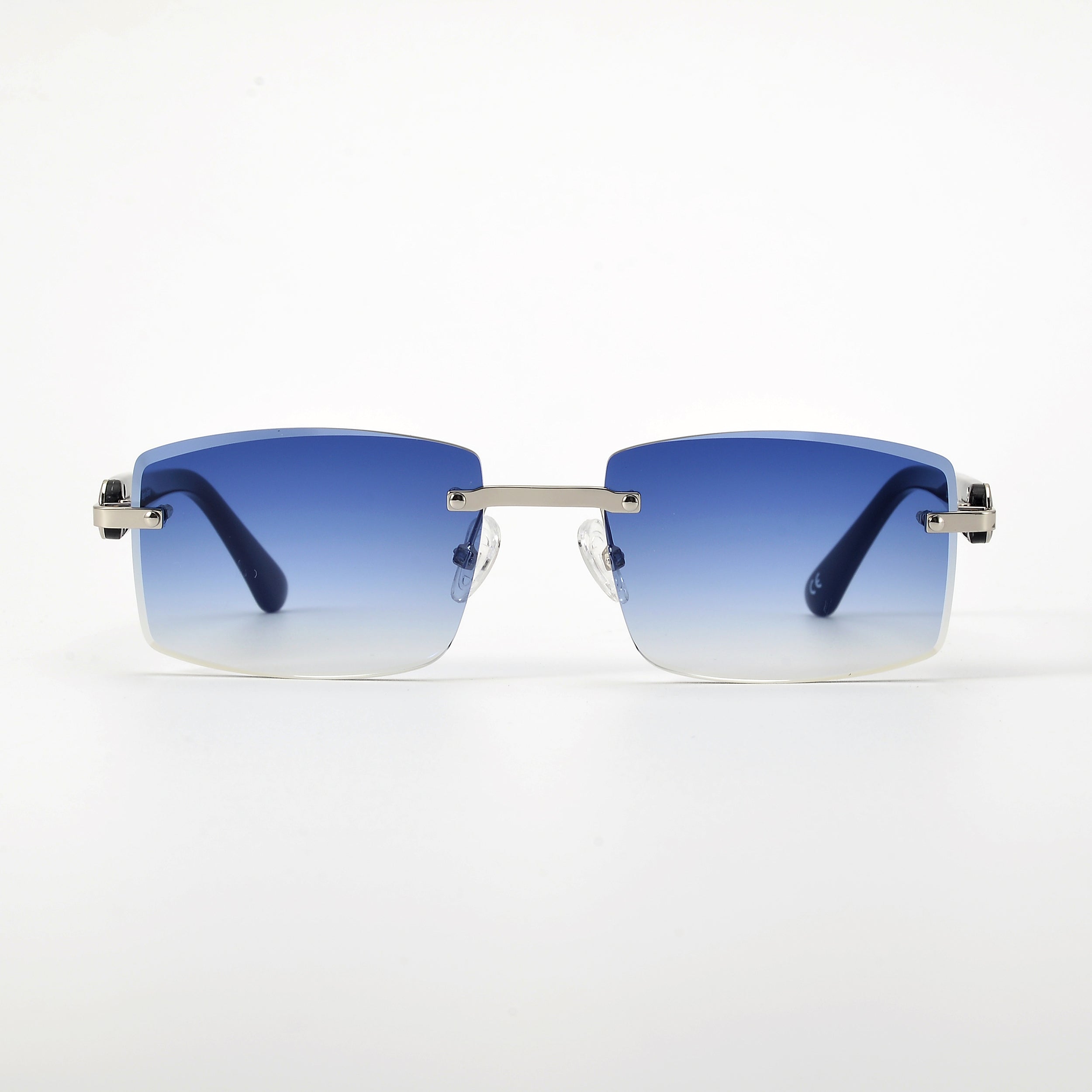 LL004 Schwarz/Silber | Royal Blau Verlauf | Rechteck Schmuckfacette