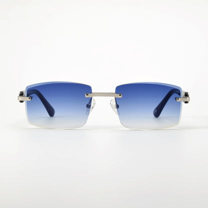 LL004 Schwarz/Silber | Royal Blau Verlauf | Rechteck Schmuckfacette